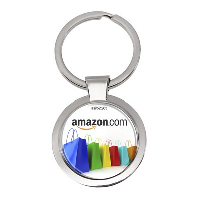 Round Metal Key Tag w/Two-Sided Full Color Imprint