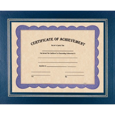 Certificate Holder - Blue with a poly window - Holds 8-1/2" x 11" Certificate