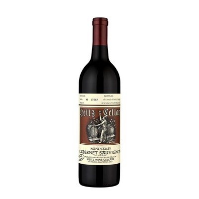 Etched Heitz Cellar Cabernet Sauvignon Napa Valley Red Wine Bottle