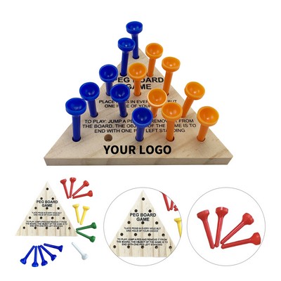 Wooden Triangle Peg Puzzle Game