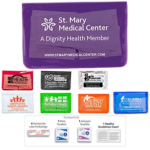 "HEAL-ON-THE-GO" 7 Piece Economy First Aid Kit in Colorful Vinyl Kit