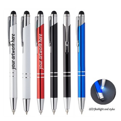 Metal Stylus Pen with LED Flashlight