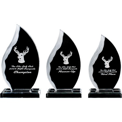 Acrylic Flame Award w/Frosted Side