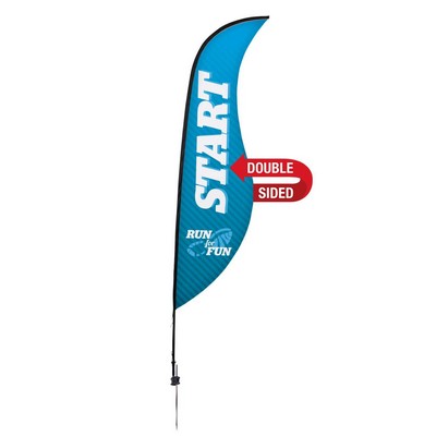 13' Premium Sabre Sail Sign Flag, 2-Sided, Ground Spike