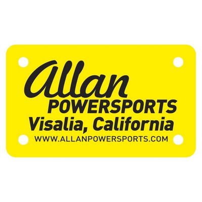 Motorcycle License Plate | 4 3/16" x 7 1/16" | 24 pt. White Coated Card | Holes