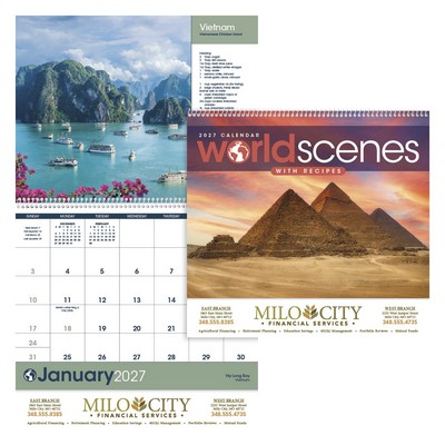 Triumph® Calendars World Scenes with Recipe Calendar