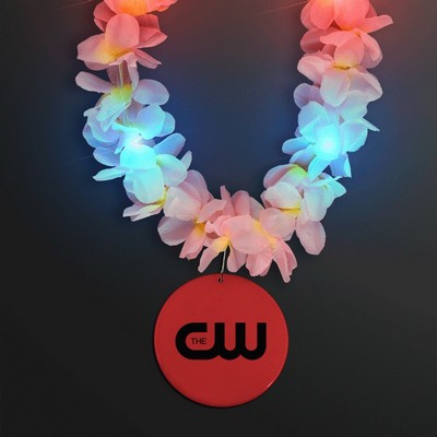 Light Up Hawaiian Leis with Custom Red Medallion - PRINTED