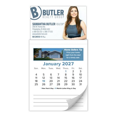 12-Month Tear-Off Magna-Cal Business Card Calendar (Real Estate) - Jan. 2027 w/Cover