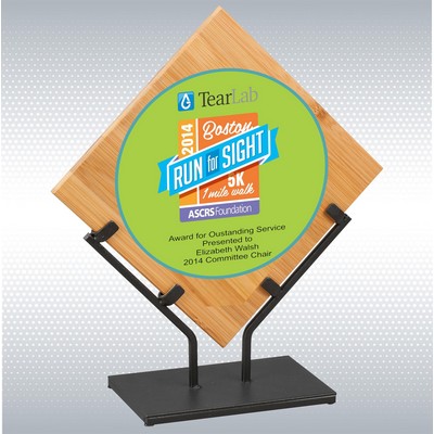 12.25" Bamboo Plaque w/Metal Stand