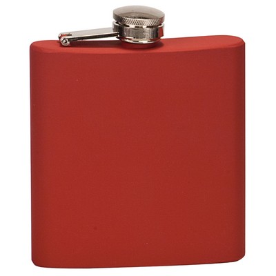 6 Oz. Matte Red Flask