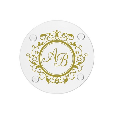 Union Printed - 4" Round Glass Coaster with 1-Color Logo