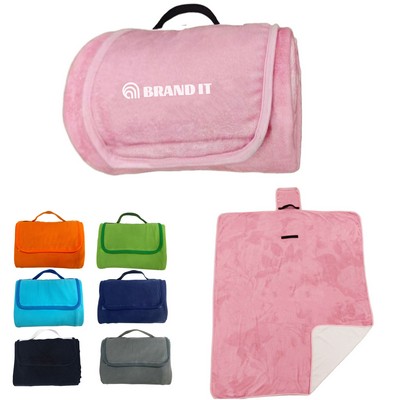 Foldable Roll Up Blanket With handle