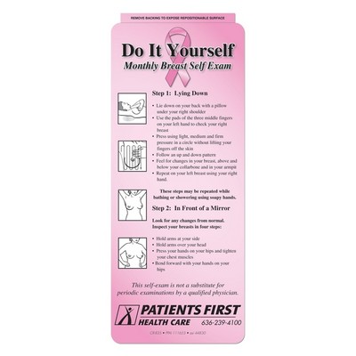 Repositionable Information Card - Monthly Breast Self Exam Guidelines