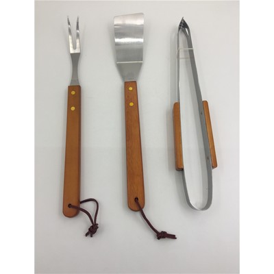 3pcs Wooden Handle BBQ Tools Set