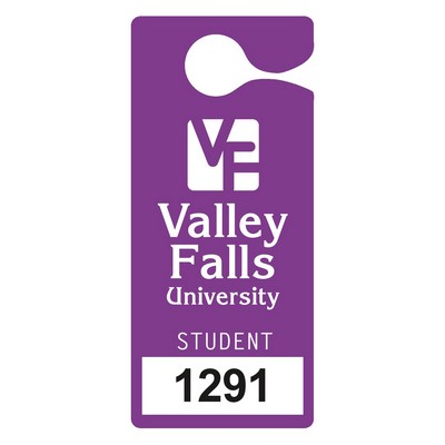 Hanging Parking Permit | Rectangle | 3" x 6 3/4" | .035" White Plastic