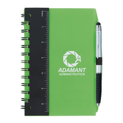 Good Value™ 5" x 7" Ruler Notebook with Flags and Stylus Pen