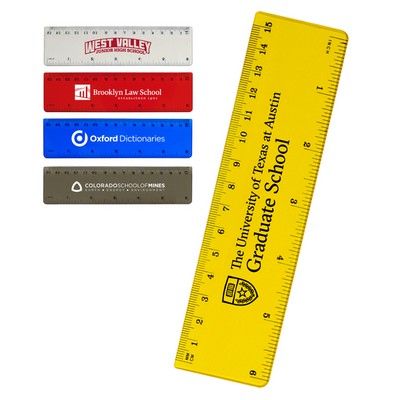 Union Printed - Frosted Colored 6" Ruler with standard and metric measurement units - 1 Color