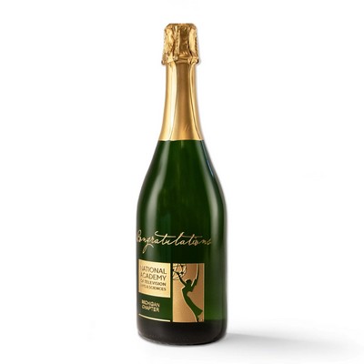 Etched CA Champagne Sparkling Wine Bottle