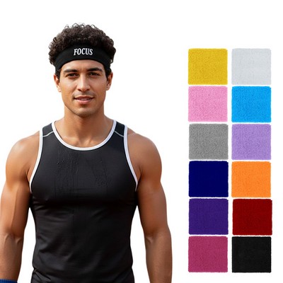 Terry Cotton Absorbent Sport Headband