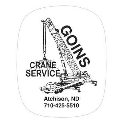 Hard Hat Sticker | Rounded Rectangle | 2" x 2 1/2" | White Vinyl