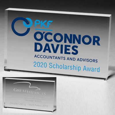 Rect. Acrylic Paperweight - 2-1/2" x 4" x 3/4" - 2043S (Screen Print)