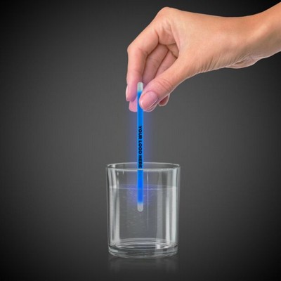 5" Hot Stamp Blue Glow Swizzle Stick
