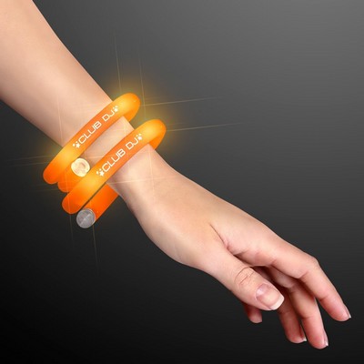 Light Up Orange Flash Tube Bracelets - PRINTED