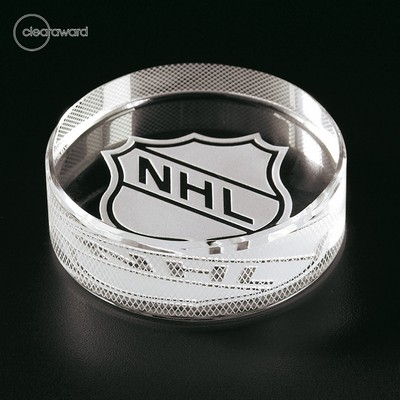 Clearaward Optical Crystal Hockey Puck Paperweight Award