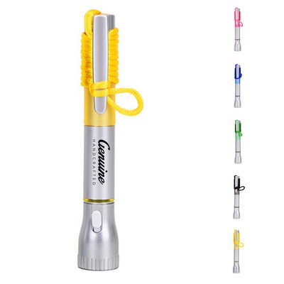 Multi-functional Plastic Pen Flashlight
