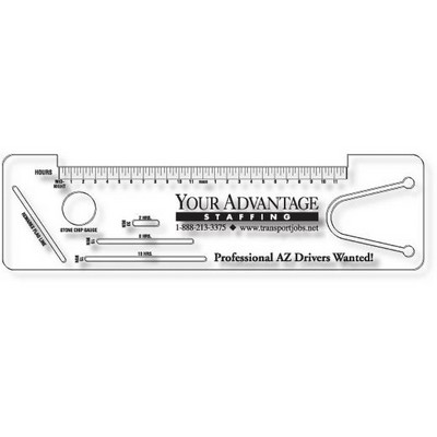 .040 Clear Plastic Logbook Ruler, Stock Shape LBR3 (2.42"x8.84"), Spot Color