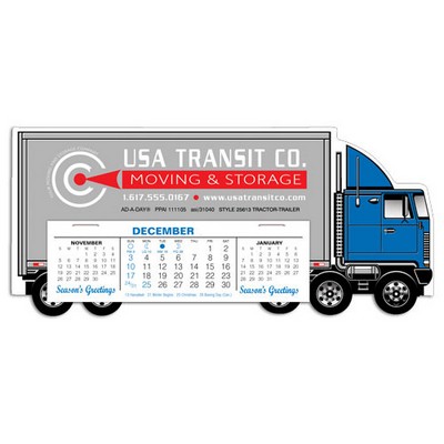 Tractor Trailer Full Color Die-Cut Desk Calendar, Heavy Weight