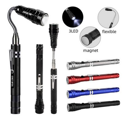 Telescopic Magnetic Pickup Tool With LED Flashlight